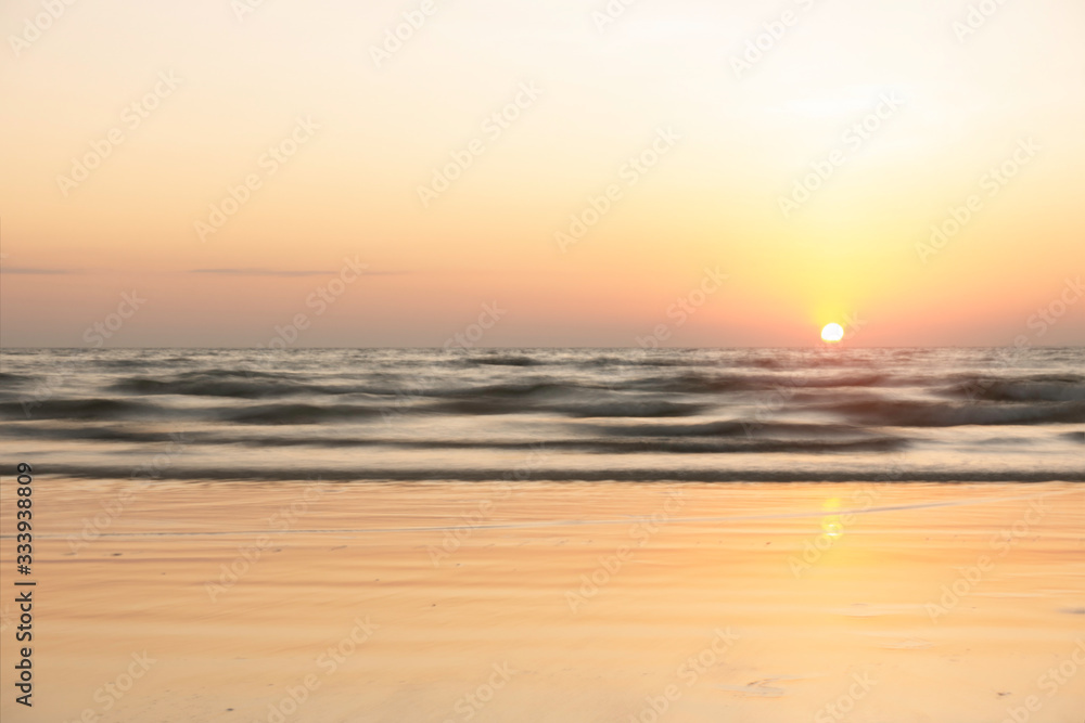 Soft focus of the beach in sunset time.
