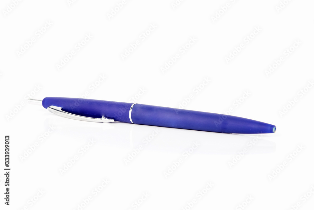 ballpoint blue pen isolated on white background. Technology concept. ballpoint blue pen isolated on white background. Technology concept.