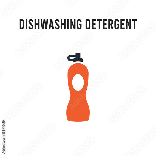 dishwashing detergent vector icon on white background. Red and black colored dishwashing detergent icon. Simple element illustration sign symbol EPS