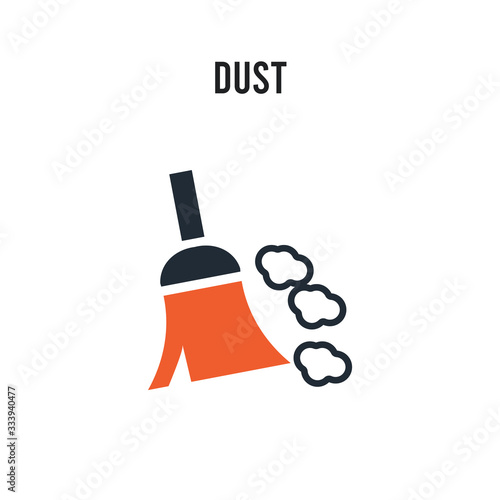 Dust vector icon on white background. Red and black colored Dust icon. Simple element illustration sign symbol EPS