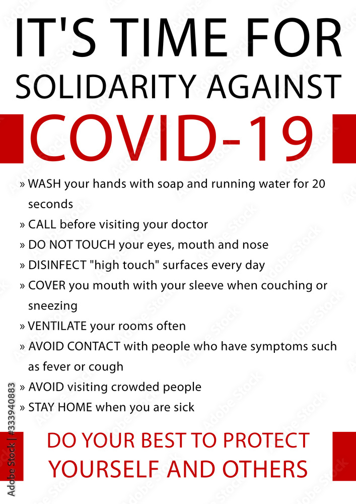 Corona Virus Solidarity Explanation Poster