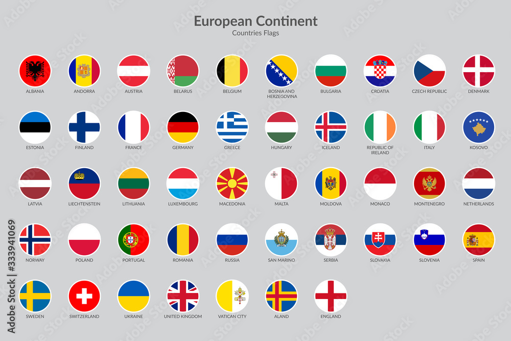 European countries flag icons collection Stock Vector Adobe Stock