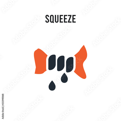 Squeeze vector icon on white background. Red and black colored Squeeze icon. Simple element illustration sign symbol EPS