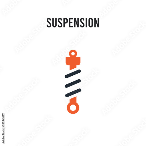 Suspension vector icon on white background. Red and black colored Suspension icon. Simple element illustration sign symbol EPS