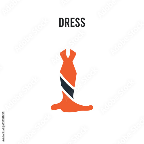 Dress vector icon on white background. Red and black colored Dress icon. Simple element illustration sign symbol EPS