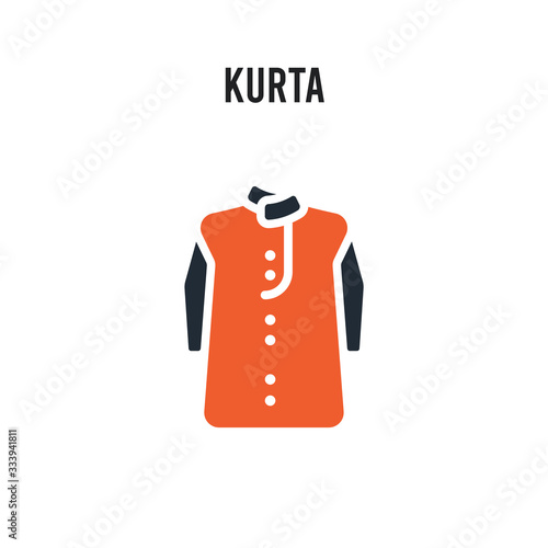 Kurta vector icon on white background. Red and black colored Kurta icon. Simple element illustration sign symbol EPS