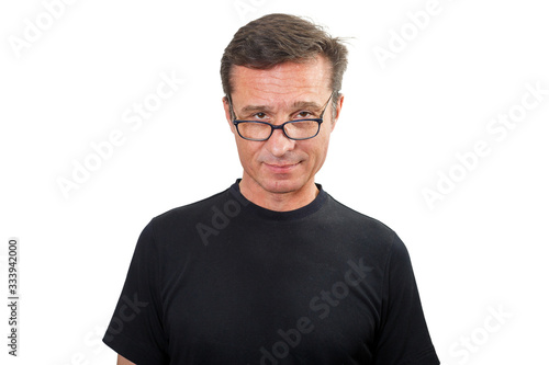 Portrait of a serious Mature man with glasses © Okssi