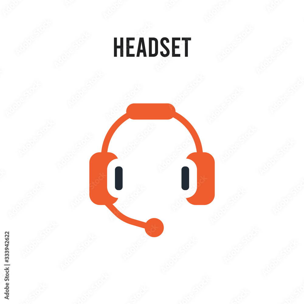 Headset vector icon on white background. Red and black colored Headset icon. Simple element illustration sign symbol EPS Headset vector icon on white background. Red and black colored Headset icon. Simple element illustration sign symbol EPS