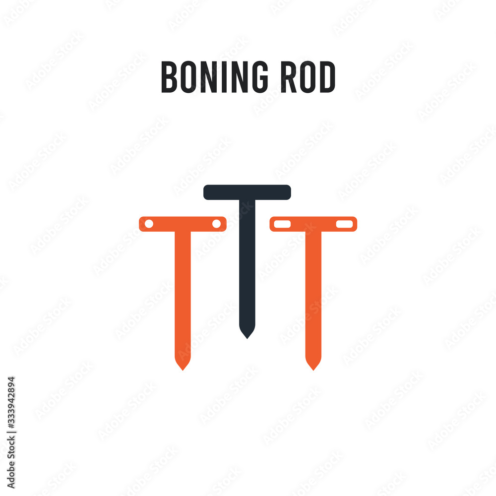 Boning rod vector icon on white background. Red and black colored