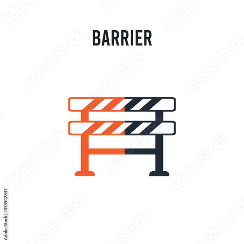 Barrier vector icon on white background. Red and black colored Barrier icon. Simple element illustration sign symbol EPS