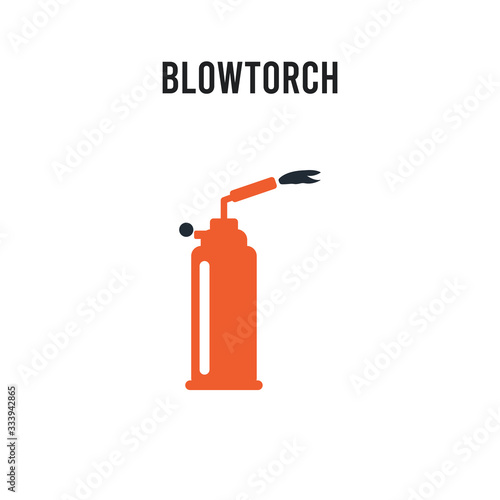 blowtorch vector icon on white background. Red and black colored blowtorch icon. Simple element illustration sign symbol EPS