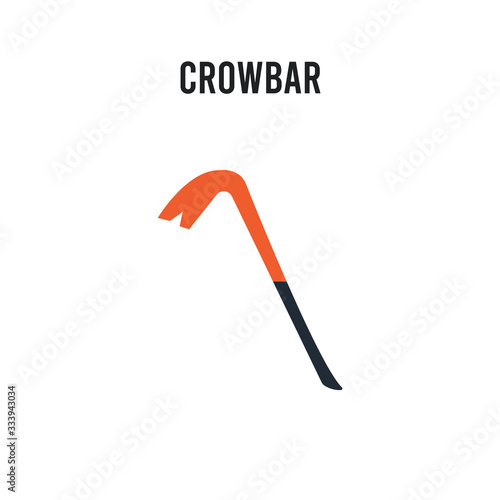 Crowbar vector icon on white background. Red and black colored Crowbar icon. Simple element illustration sign symbol EPS