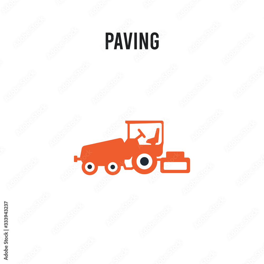Paving vector icon on white background. Red and black colored Paving icon. Simple element illustration sign symbol EPS Paving vector icon on white background. Red and black colored Paving icon. Simple element illustration sign symbol EPS