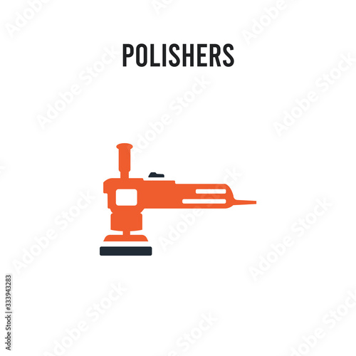 Polishers vector icon on white background. Red and black colored Polishers icon. Simple element illustration sign symbol EPS