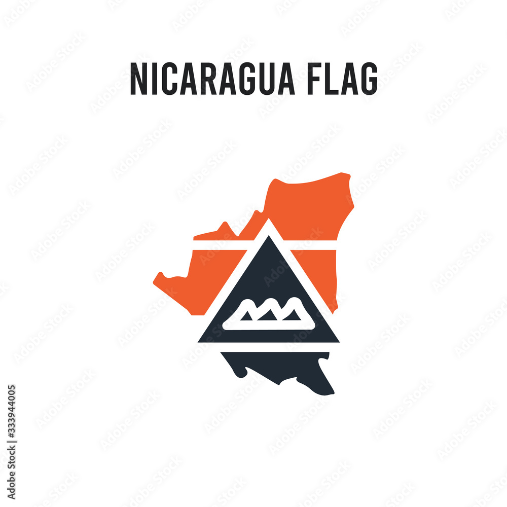 Nicaragua flag vector icon on white background. Red and black colored Nicaragua flag icon. Simple element illustration sign symbol EPS