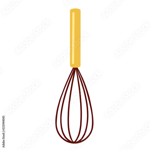 Whisk icon. Drop shadow beater icon. Cooking utensil. Egg beater. Kitchen beater tool isolated illustration. Whisk logo concept. Vector wire whisk silhouette symbol. Flat Illustration