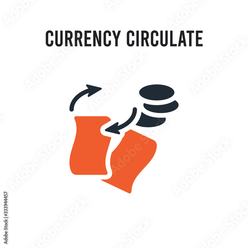 currency circulate vector icon on white background. Red and black colored currency circulate icon. Simple element illustration sign symbol EPS