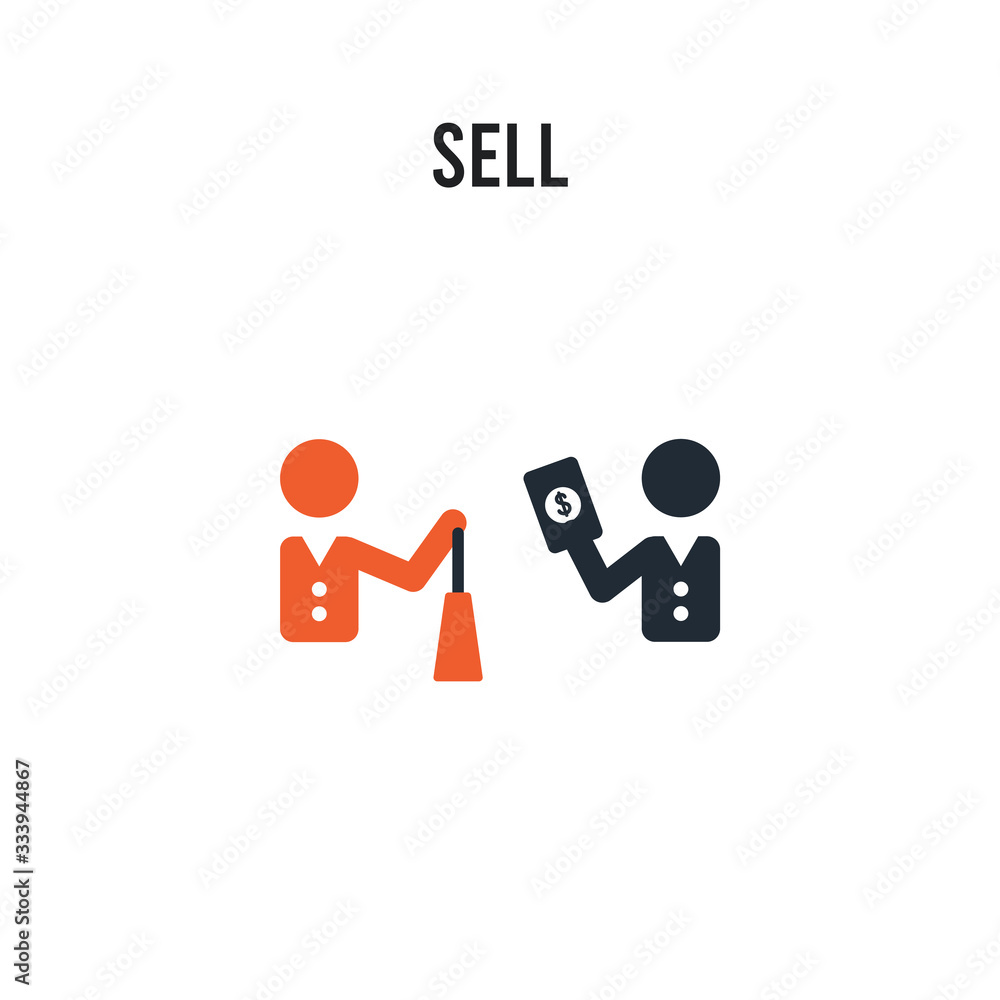Sell vector icon on white background. Red and black colored Sell icon. Simple element illustration sign symbol EPS Sell vector icon on white background. Red and black colored Sell icon. Simple element illustration sign symbol EPS