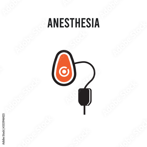 Anesthesia vector icon on white background. Red and black colored Anesthesia icon. Simple element illustration sign symbol EPS