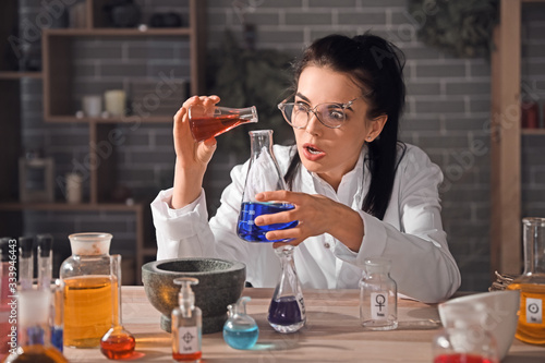 Crazy alchemist working in ...