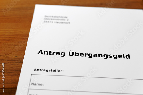 Antrag â€¹bergangsgeld