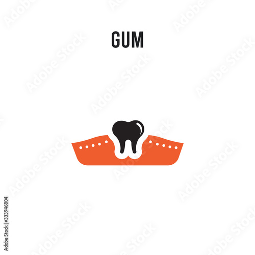 Gum vector icon on white background. Red and black colored Gum icon. Simple element illustration sign symbol EPS