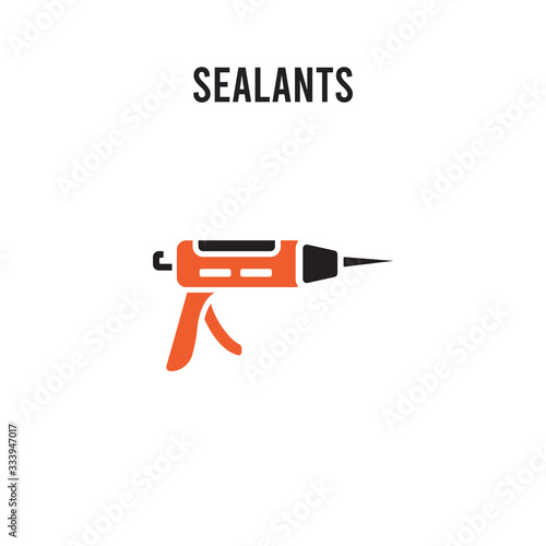 Sealants vector icon on white background. Red and black colored Sealants icon. Simple element illustration sign symbol EPS