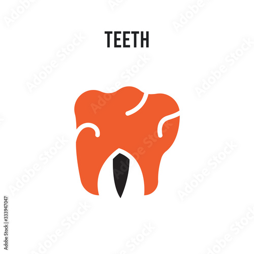 Teeth vector icon on white background. Red and black colored Teeth icon. Simple element illustration sign symbol EPS