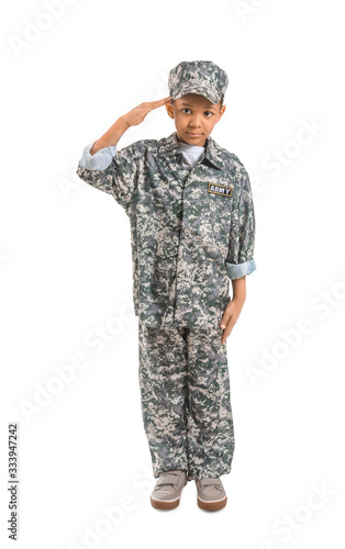 Little saluting African-Ame...