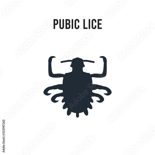 Pubic lice vector icon on white background. Red and black colored Pubic lice icon. Simple element illustration sign symbol EPS