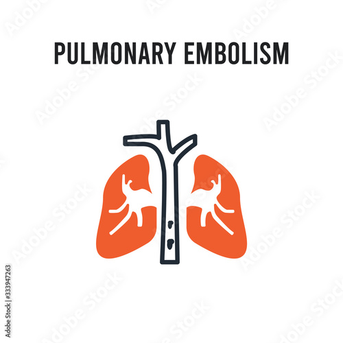 Pulmonary embolism vector icon on white background. Red and black colored Pulmonary embolism icon. Simple element illustration sign symbol EPS
