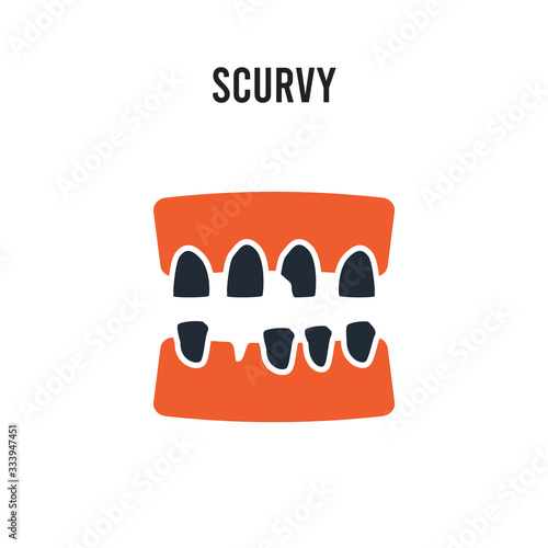 Scurvy vector icon on white background. Red and black colored Scurvy icon. Simple element illustration sign symbol EPS