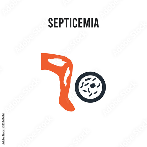 Septicemia vector icon on white background. Red and black colored Septicemia icon. Simple element illustration sign symbol EPS