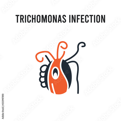 Trichomonas Infection (Trichomoniasis) vector icon on white background. Red and black colored Trichomonas Infection (Trichomoniasis) icon. Simple element illustration sign symbol EPS photo