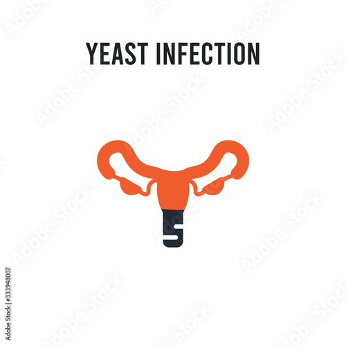 Yeast infection vector icon on white background. Red and black colored Yeast infection icon. Simple element illustration sign symbol EPS