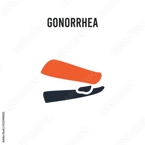 Gonorrhea vector icon on white background. Red and black colored Gonorrhea icon. Simple element illustration sign symbol EPS
