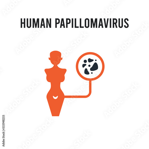 Human papillomavirus vector icon on white background. Red and black colored Human papillomavirus icon. Simple element illustration sign symbol EPS