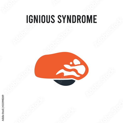 Ignious Syndrome vector icon on white background. Red and black colored Ignious Syndrome icon. Simple element illustration sign symbol EPS