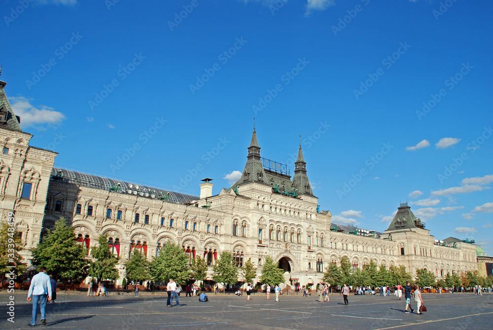 GUM on Red Square in Moscow is the Soviet era state department store and today is a luxury shopping centre
