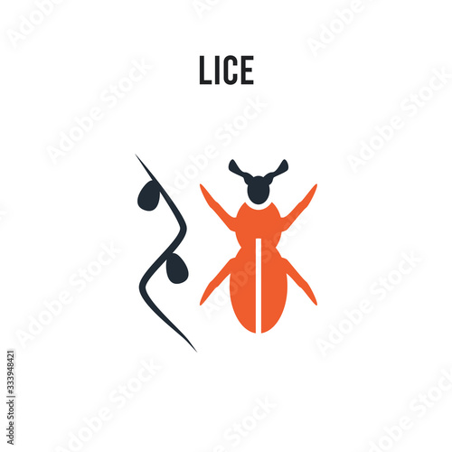 Lice vector icon on white background. Red and black colored Lice icon. Simple element illustration sign symbol EPS