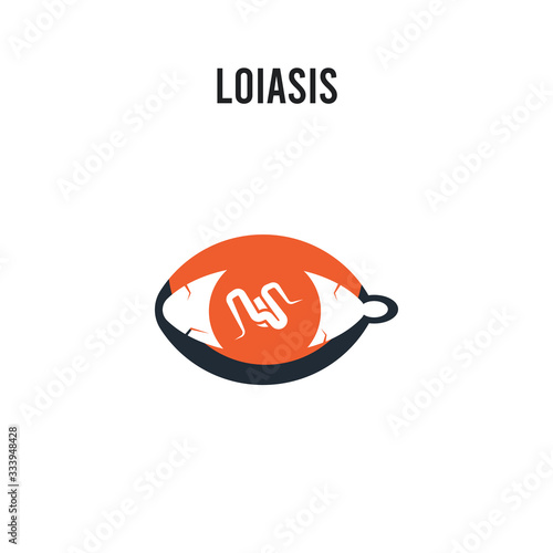 Loiasis vector icon on white background. Red and black colored Loiasis icon. Simple element illustration sign symbol EPS photo