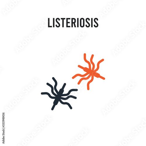 Listeriosis vector icon on white background. Red and black colored Listeriosis icon. Simple element illustration sign symbol EPS