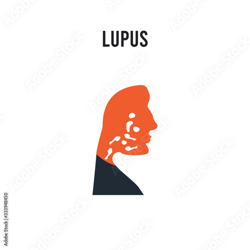 Lupus vector icon on white background. Red and black colored Lupus icon. Simple element illustration sign symbol EPS