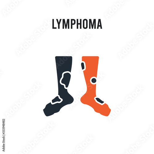 Lymphoma vector icon on white background. Red and black colored Lymphoma icon. Simple element illustration sign symbol EPS