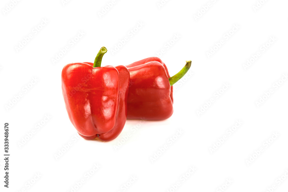 Red bell pepper isolated on a white background Red bell pepper isolated on a white background