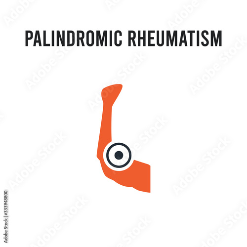 Palindromic rheumatism vector icon on white background. Red and black colored Palindromic rheumatism icon. Simple element illustration sign symbol EPS