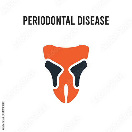 Periodontal disease vector icon on white background. Red and black colored Periodontal disease icon. Simple element illustration sign symbol EPS