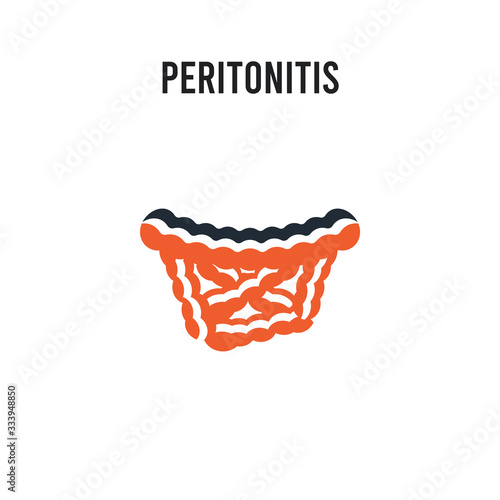 Peritonitis vector icon on white background. Red and black colored Peritonitis icon. Simple element illustration sign symbol EPS