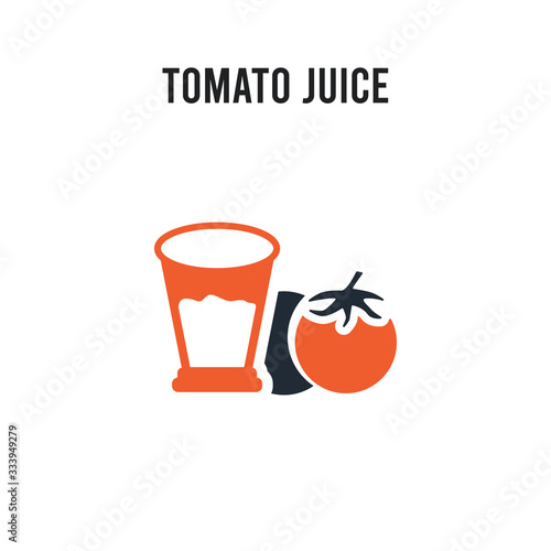 Tomato juice vector icon on white background. Red and black colored Tomato juice icon. Simple element illustration sign symbol EPS