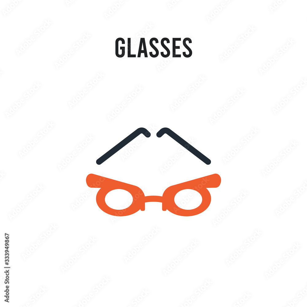 Glasses vector icon on white background. Red and black colored Glasses icon. Simple element illustration sign symbol EPS Glasses vector icon on white background. Red and black colored Glasses icon. Simple element illustration sign symbol EPS
